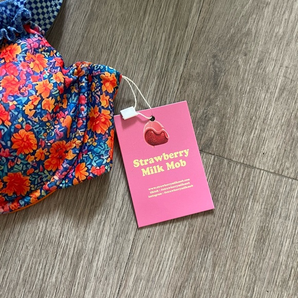 NWT- Strawberry Milk Mob Bikini Top - Picture 3 of 5